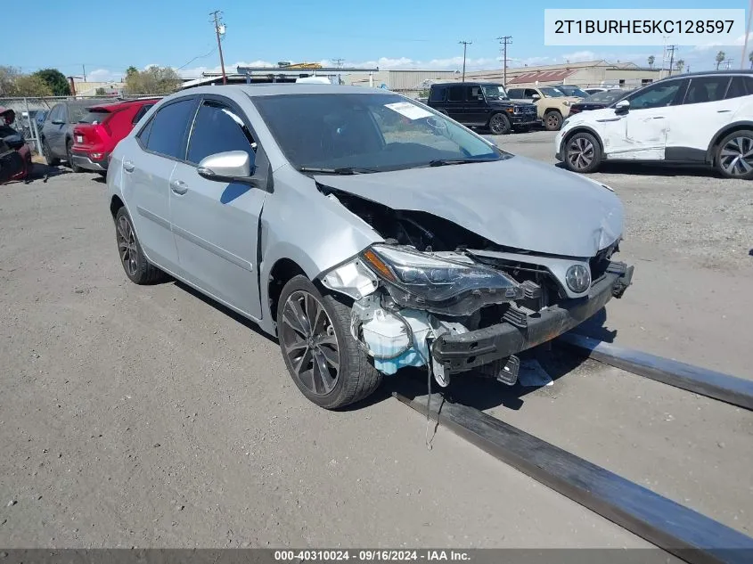 2019 Toyota Corolla Xse VIN: 2T1BURHE5KC128597 Lot: 40310024