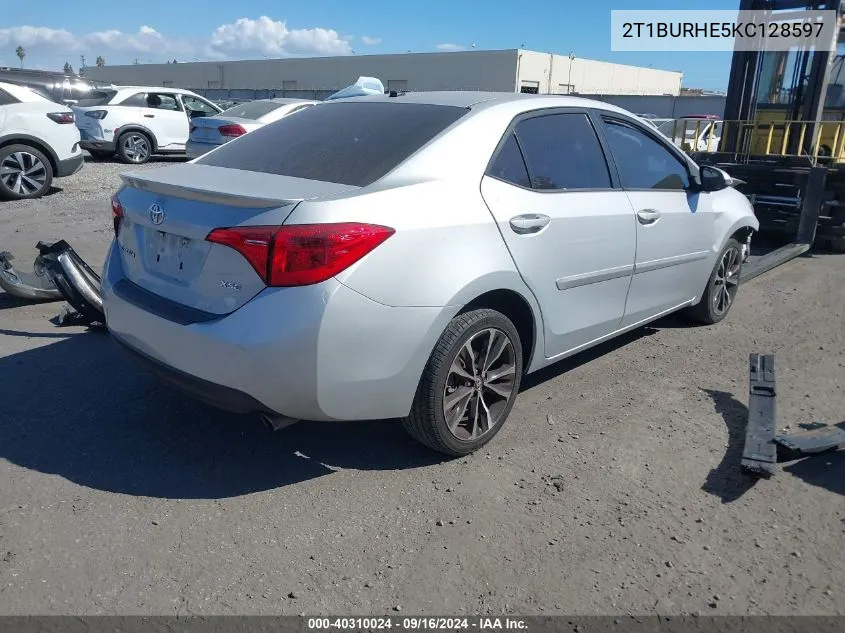 2019 Toyota Corolla Xse VIN: 2T1BURHE5KC128597 Lot: 40310024