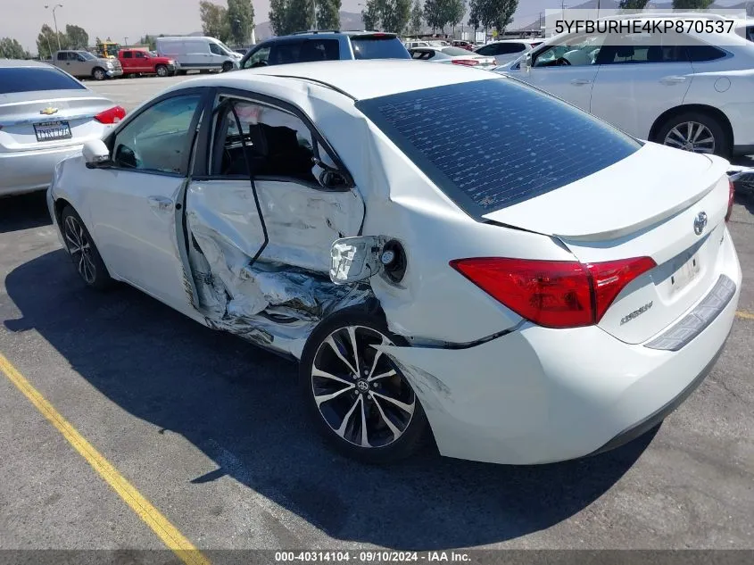 5YFBURHE4KP870537 2019 Toyota Corolla L/Le/Xle/Se/Xse