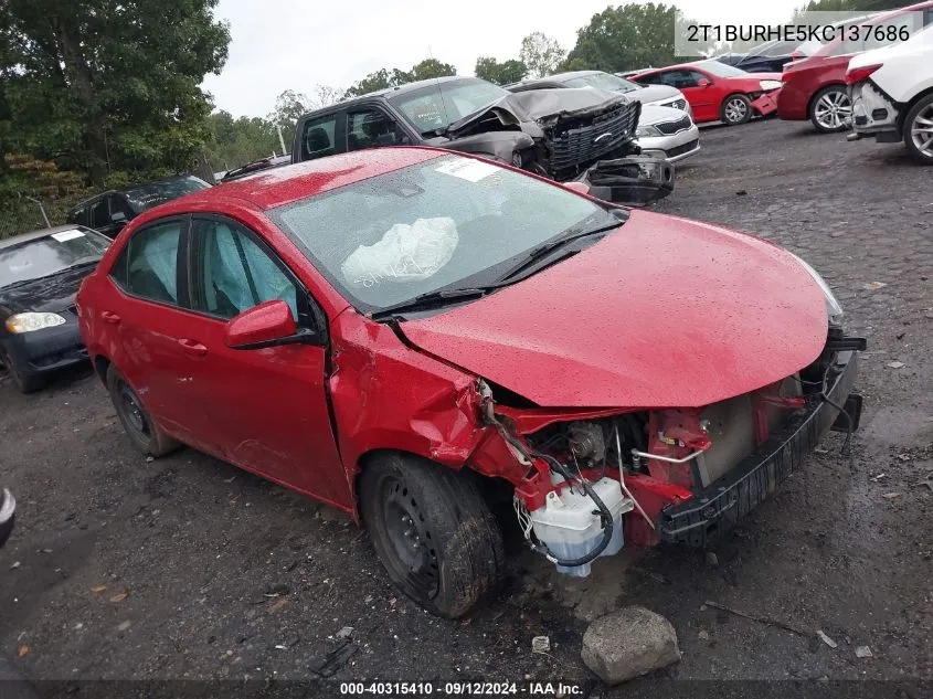 2019 Toyota Corolla L/Le/Xle/Se/Xse VIN: 2T1BURHE5KC137686 Lot: 40315410