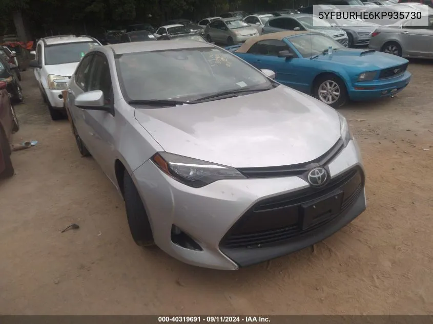 5YFBURHE6KP935730 2019 Toyota Corolla Le