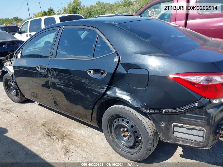 2019 Toyota Corolla L/Le/Xle/Se/Xse VIN: 2T1BURHE0KC202914 Lot: 40320629