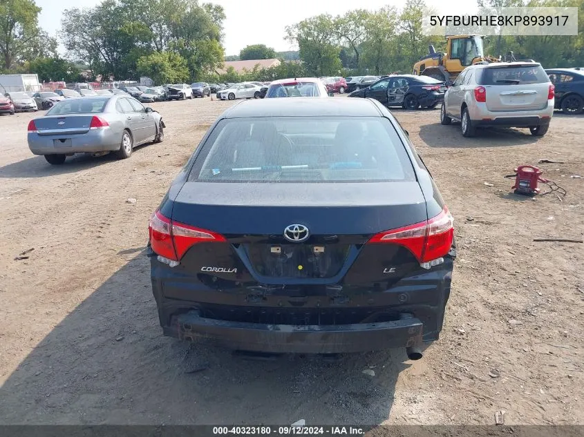 5YFBURHE8KP893917 2019 Toyota Corolla L/Le/Xle/Se/Xse