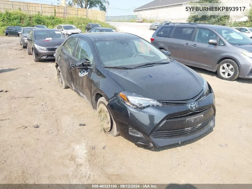 5YFBURHE8KP893917 2019 Toyota Corolla L/Le/Xle/Se/Xse