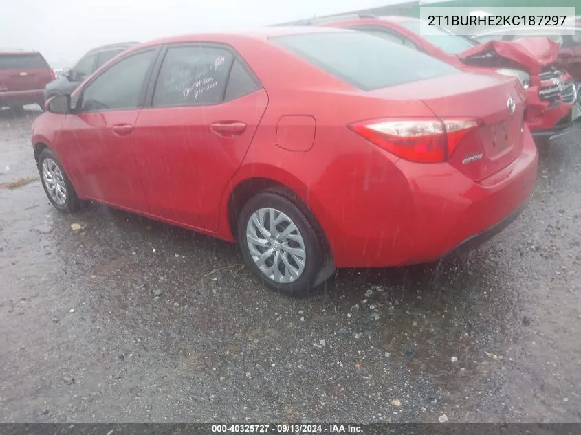 2019 Toyota Corolla L/Le/Xle/Se/Xse VIN: 2T1BURHE2KC187297 Lot: 40325727