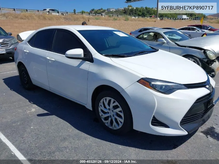 2019 Toyota Corolla L/Le/Xle/Se/Xse VIN: 5YFBURHE7KP890717 Lot: 40328126