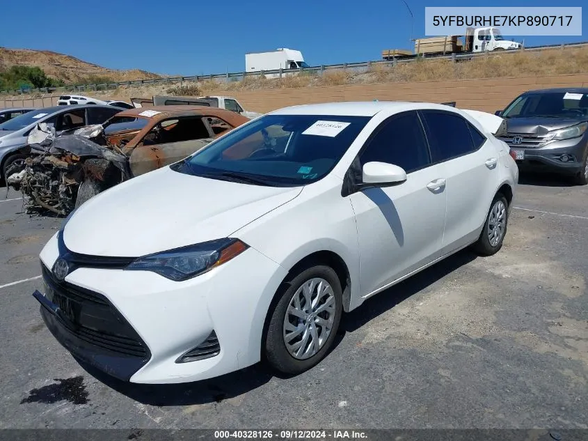 2019 Toyota Corolla L/Le/Xle/Se/Xse VIN: 5YFBURHE7KP890717 Lot: 40328126