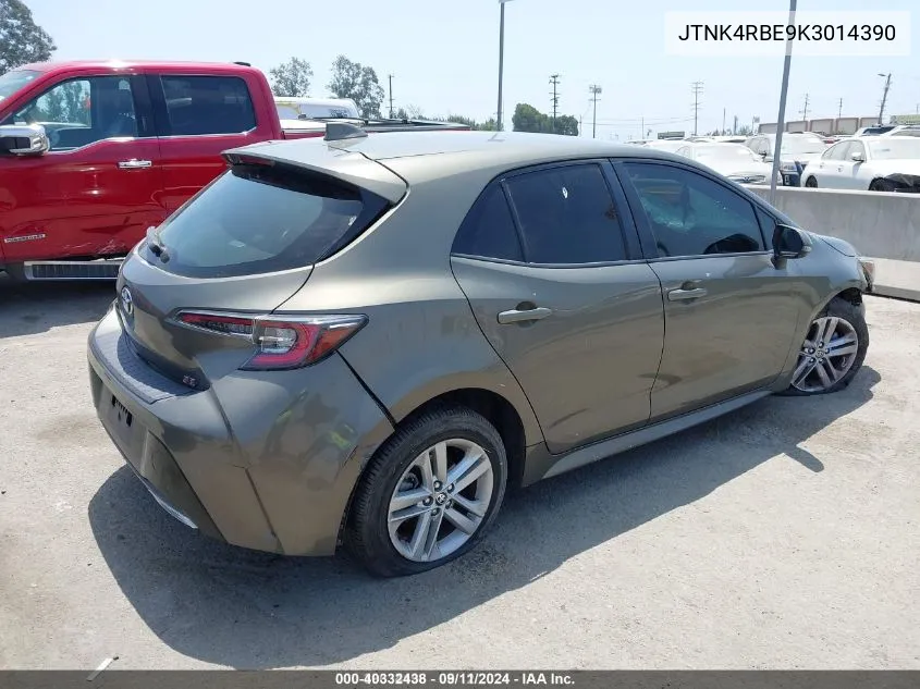 2019 Toyota Corolla Se VIN: JTNK4RBE9K3014390 Lot: 40332438