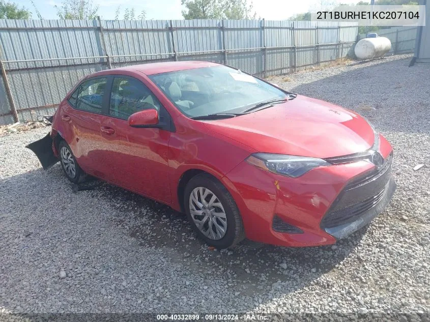 2019 Toyota Corolla L/Le/Xle/Se/Xse VIN: 2T1BURHE1KC207104 Lot: 40332899