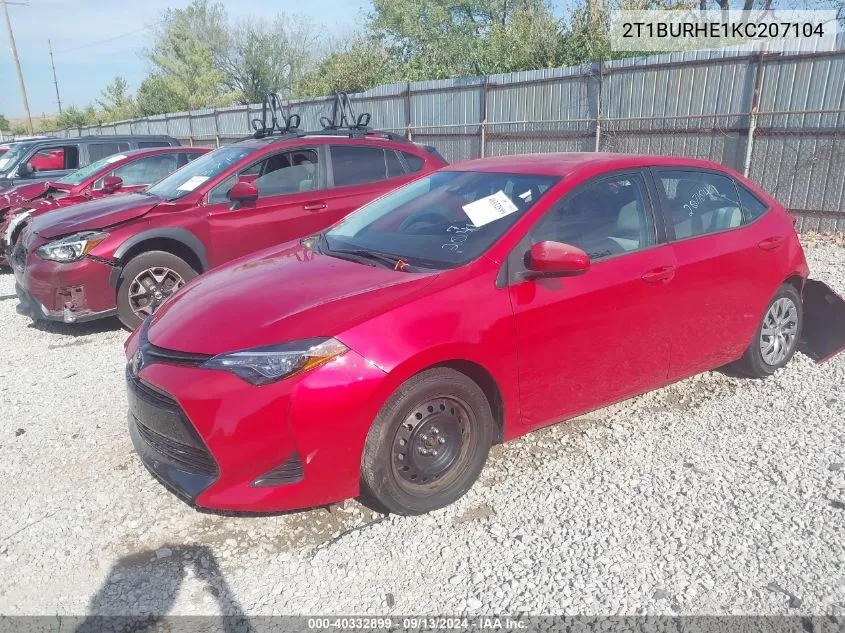 2019 Toyota Corolla L/Le/Xle/Se/Xse VIN: 2T1BURHE1KC207104 Lot: 40332899