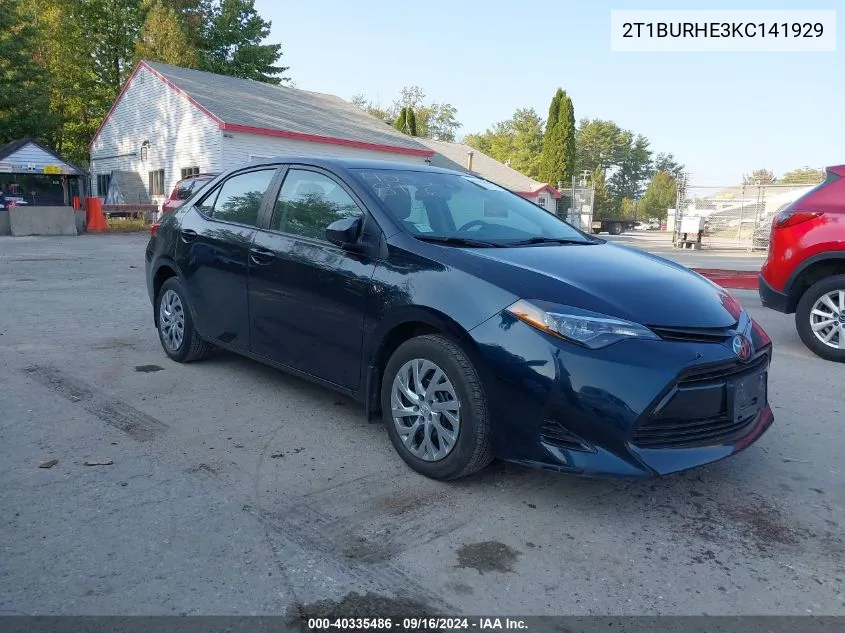 2T1BURHE3KC141929 2019 Toyota Corolla Le