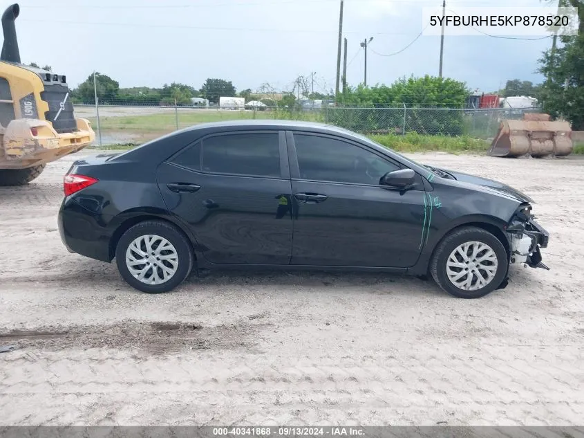 2019 Toyota Corolla Le VIN: 5YFBURHE5KP878520 Lot: 40341868