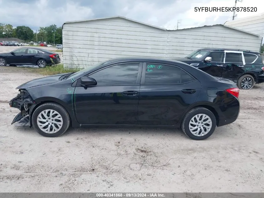 2019 Toyota Corolla Le VIN: 5YFBURHE5KP878520 Lot: 40341868