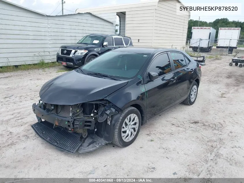 2019 Toyota Corolla Le VIN: 5YFBURHE5KP878520 Lot: 40341868