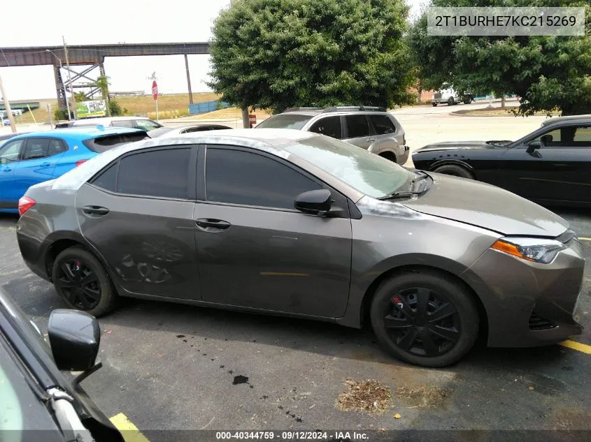 2019 Toyota Corolla Le VIN: 2T1BURHE7KC215269 Lot: 40344759