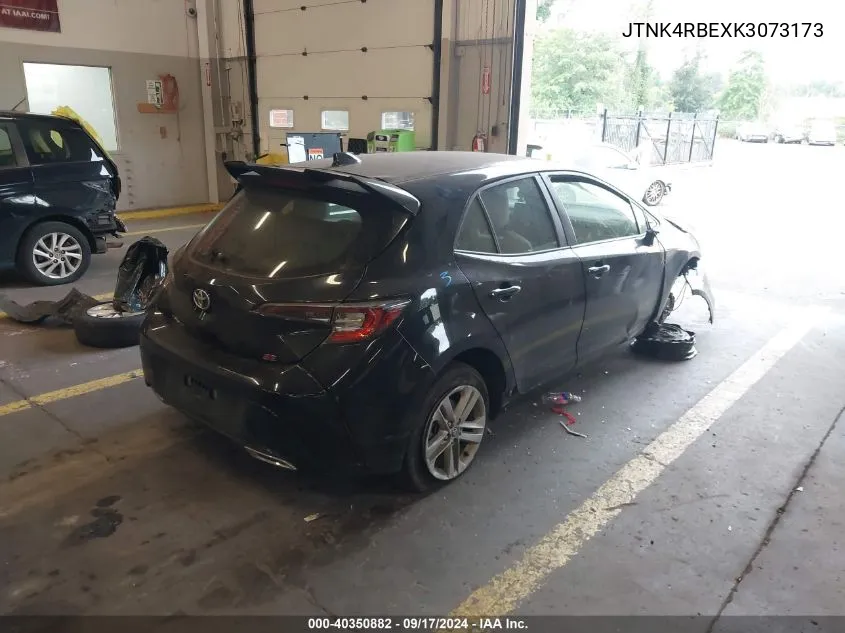 2019 Toyota Corolla Se VIN: JTNK4RBEXK3073173 Lot: 40350882