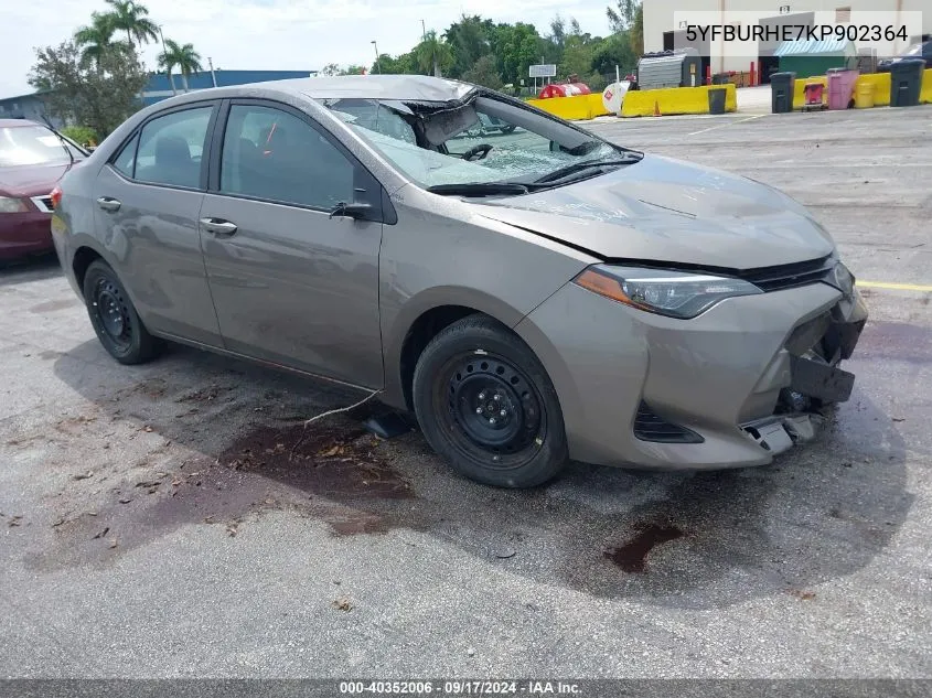 5YFBURHE7KP902364 2019 Toyota Corolla Le