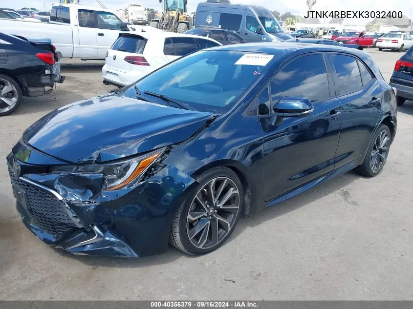 2019 Toyota Corolla Xse VIN: JTNK4RBEXK3032400 Lot: 40356379