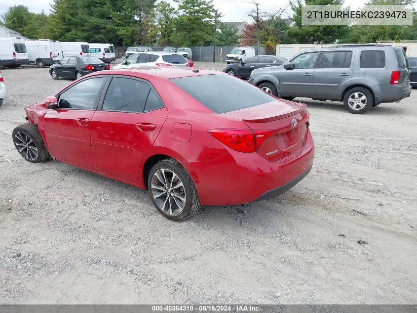 2019 Toyota Corolla Se VIN: 2T1BURHE5KC239473 Lot: 40364318