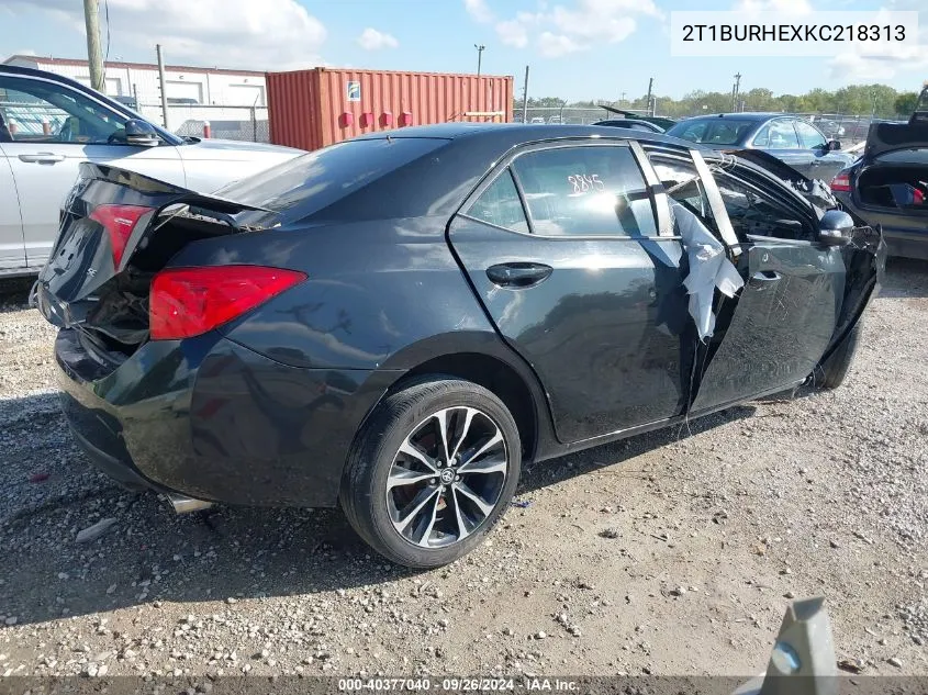 2019 Toyota Corolla Se VIN: 2T1BURHEXKC218313 Lot: 40377040