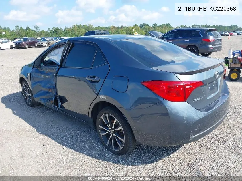 2T1BURHE1KC220368 2019 Toyota Corolla Se