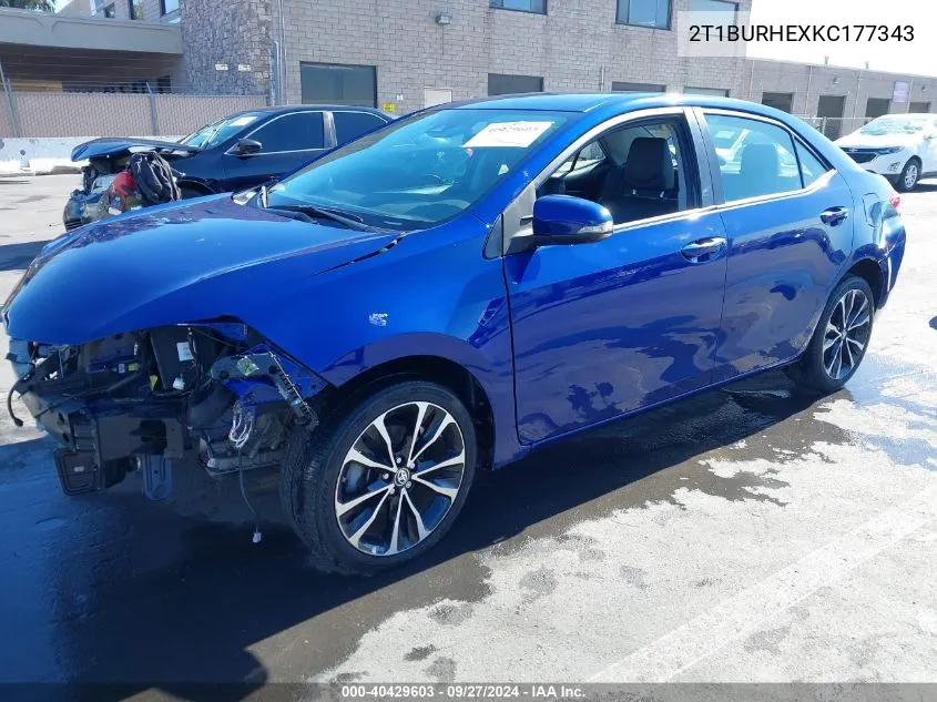 2T1BURHEXKC177343 2019 Toyota Corolla Se