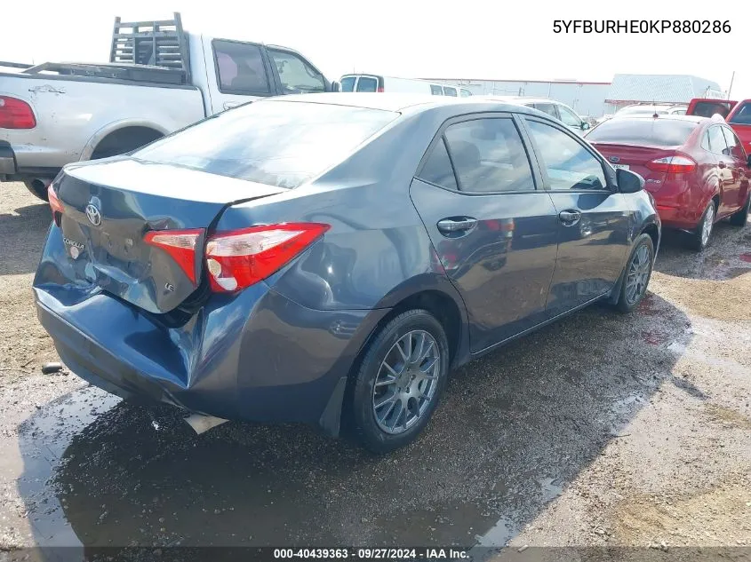 5YFBURHE0KP880286 2019 Toyota Corolla Le