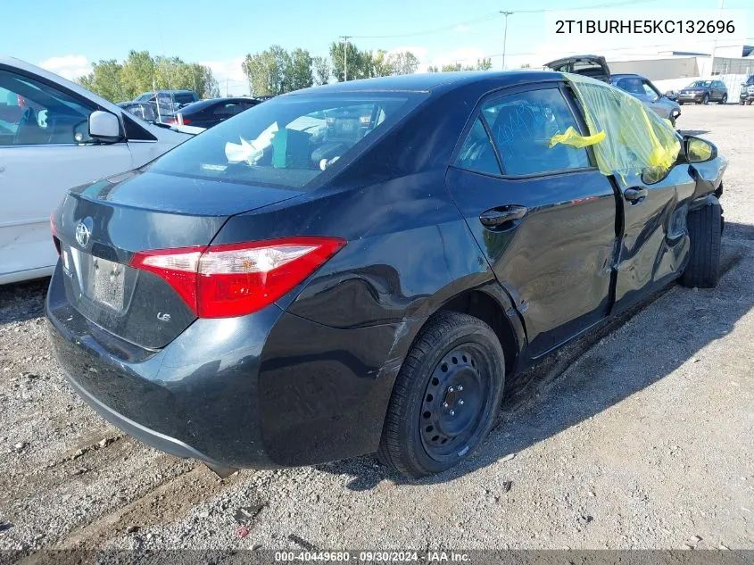 2019 Toyota Corolla Le VIN: 2T1BURHE5KC132696 Lot: 40449680