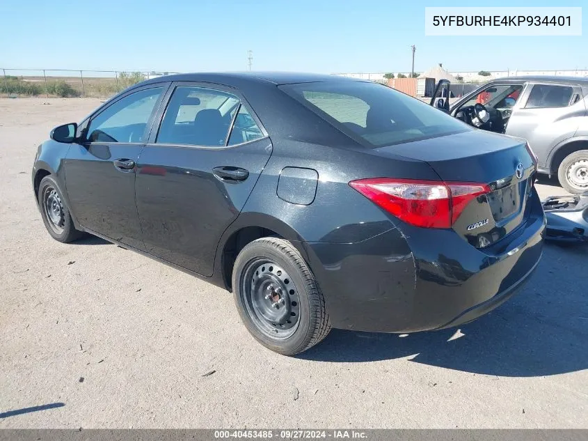 5YFBURHE4KP934401 2019 Toyota Corolla Le