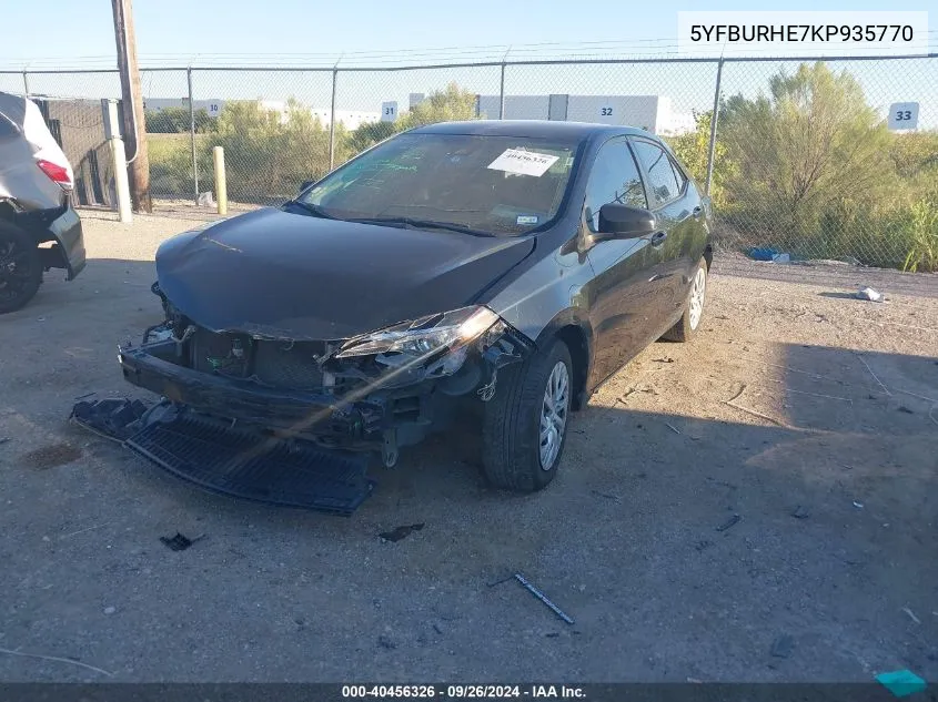 5YFBURHE7KP935770 2019 Toyota Corolla Le