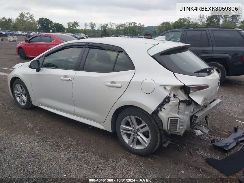 2019 Toyota Corolla Se VIN: JTNK4RBEXK3059306 Lot: 40461368