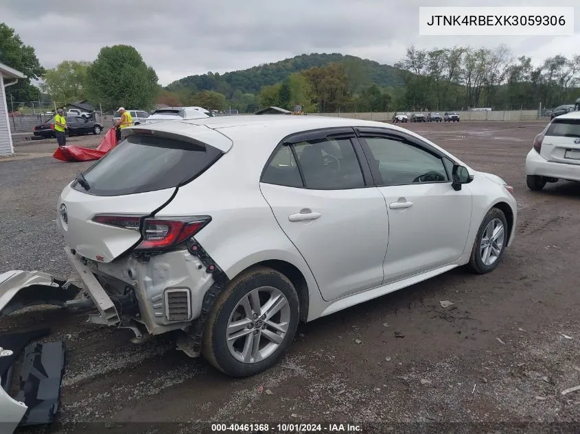 2019 Toyota Corolla Se VIN: JTNK4RBEXK3059306 Lot: 40461368