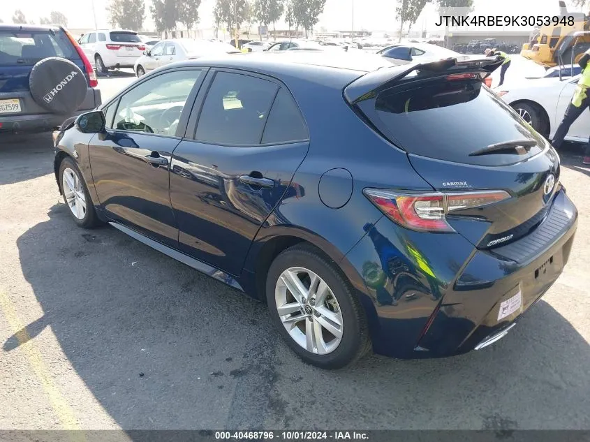 2019 Toyota Corolla Se VIN: JTNK4RBE9K3053948 Lot: 40468796