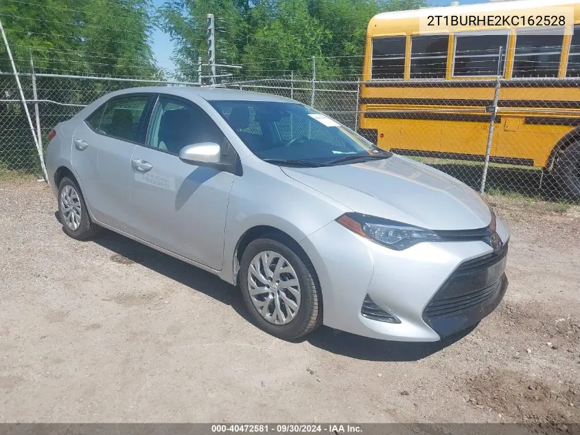 2019 Toyota Corolla Le VIN: 2T1BURHE2KC162528 Lot: 40472581