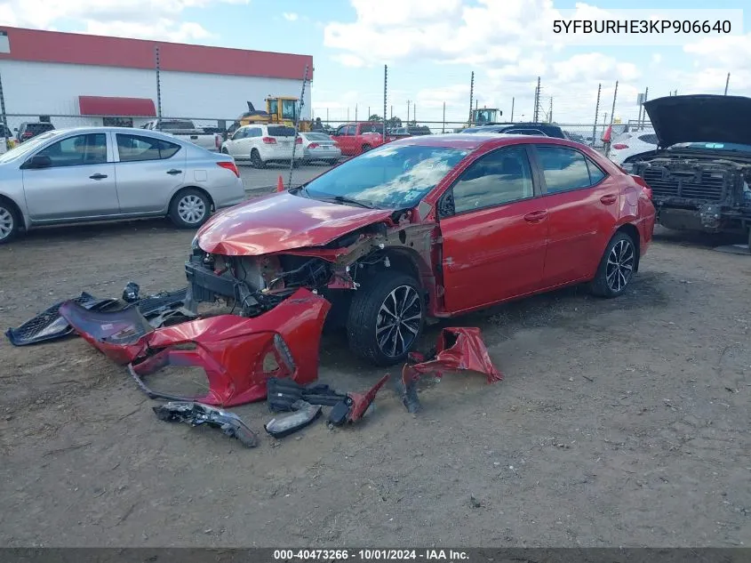 5YFBURHE3KP906640 2019 Toyota Corolla Se