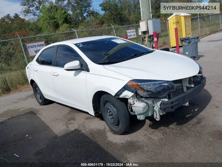 5YFBURHE0KP944214 2019 Toyota Corolla Le