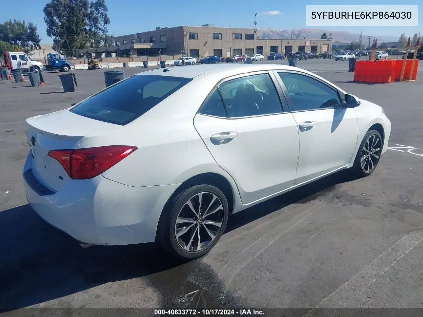 5YFBURHE6KP864030 2019 Toyota Corolla L/Le/Xle/Se/Xse