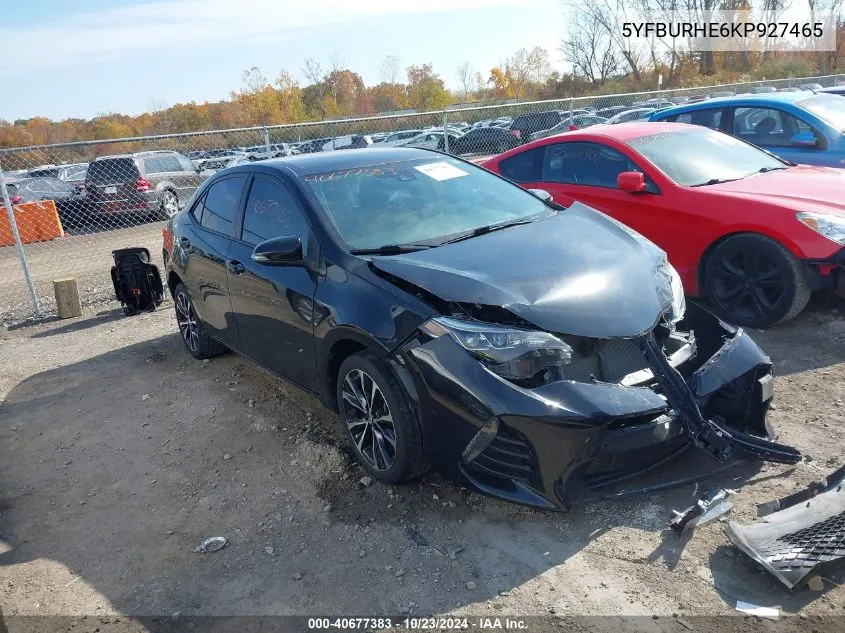 5YFBURHE6KP927465 2019 Toyota Corolla Se