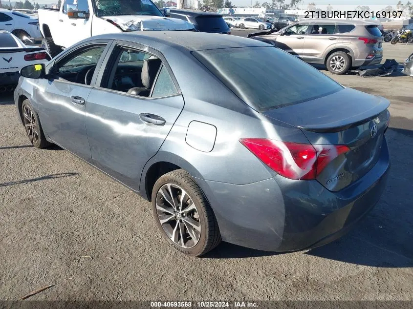 2019 Toyota Corolla Se VIN: 2T1BURHE7KC169197 Lot: 40693568