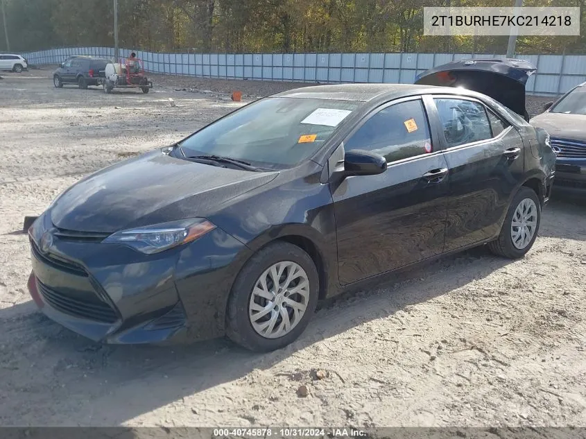 2T1BURHE7KC214218 2019 Toyota Corolla Le