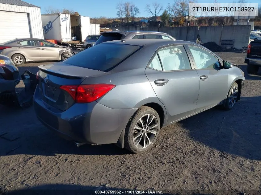 2019 Toyota Corolla L/Le/Xle/Se/Xse VIN: 2T1BURHE7KC158927 Lot: 40759962