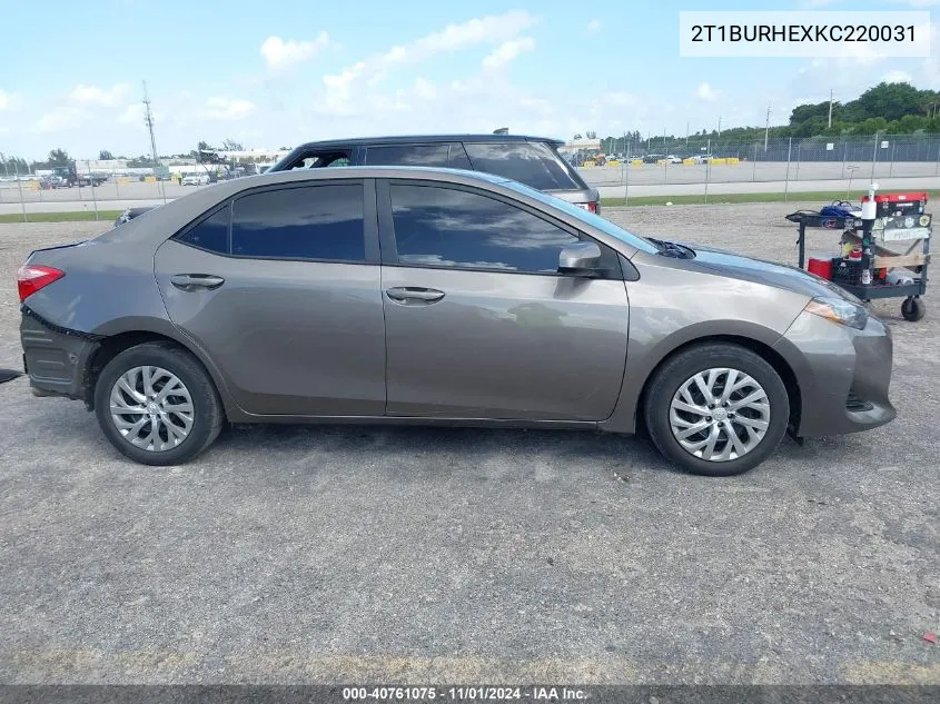 2T1BURHEXKC220031 2019 Toyota Corolla Le