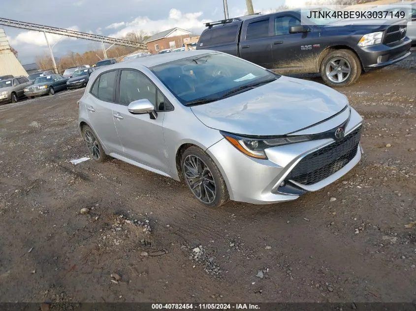 2019 Toyota Corolla Xse VIN: JTNK4RBE9K3037149 Lot: 40782454