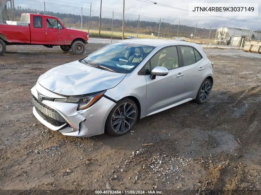 2019 Toyota Corolla Xse VIN: JTNK4RBE9K3037149 Lot: 40782454