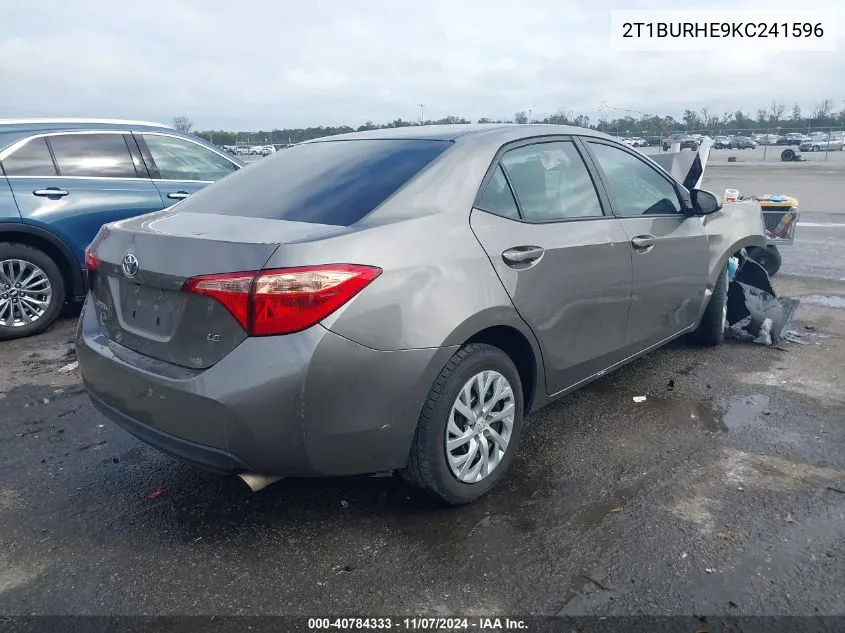 2T1BURHE9KC241596 2019 Toyota Corolla Le