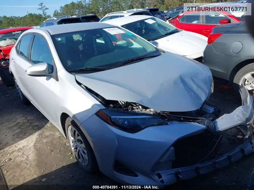 2019 Toyota Corolla Le VIN: 2T1BURHE5KC163771 Lot: 40784391