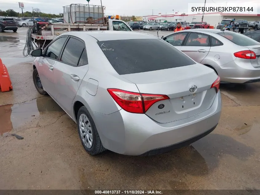 2019 Toyota Corolla L/Le/Xle/Se/Xse VIN: 5YFBURHE3KP878144 Lot: 40813737