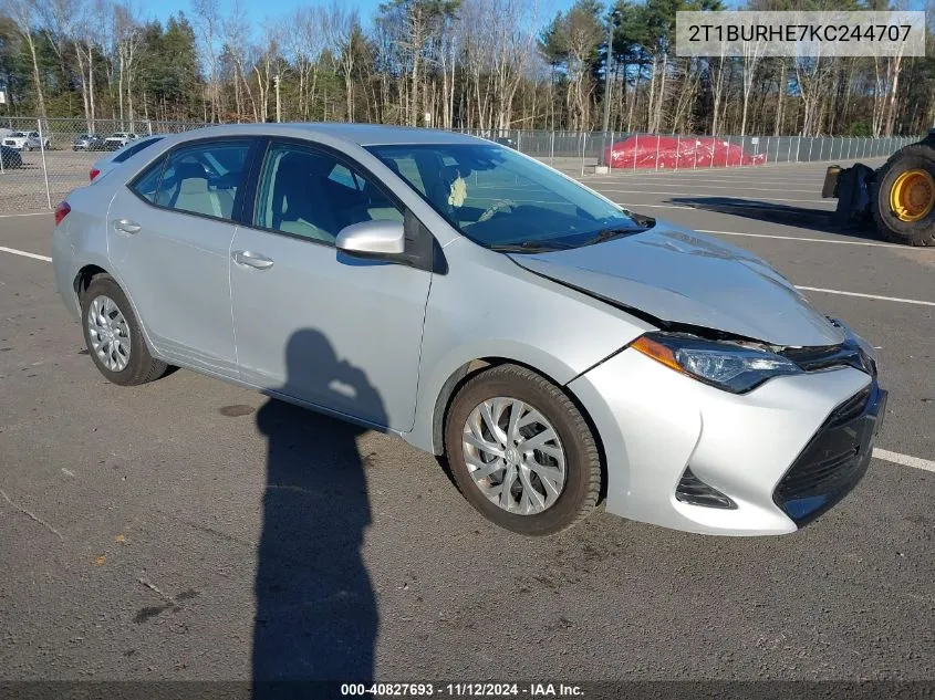 2019 Toyota Corolla Le VIN: 2T1BURHE7KC244707 Lot: 40827693