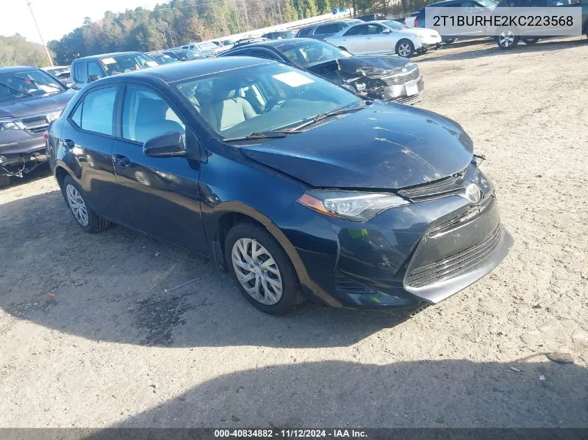 2019 Toyota Corolla Le VIN: 2T1BURHE2KC223568 Lot: 40834882