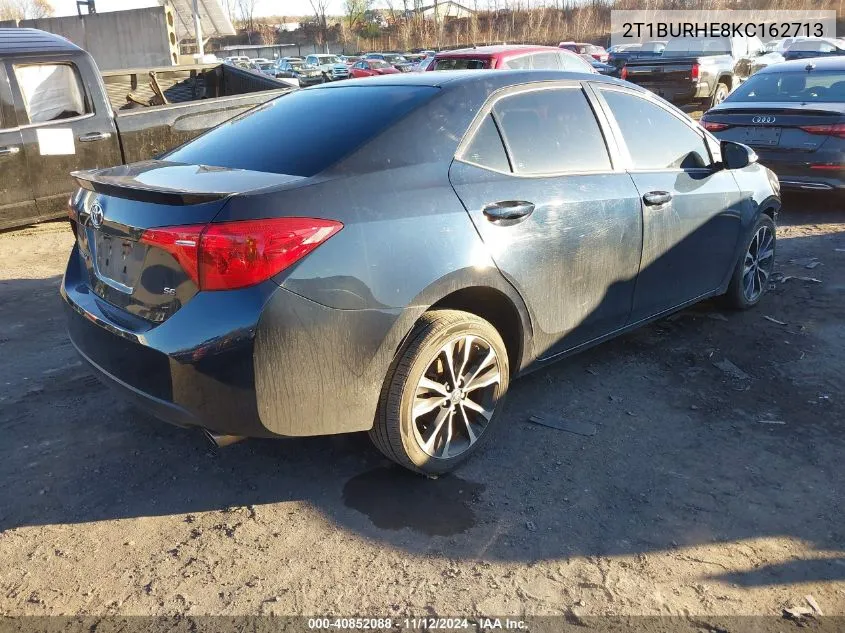 2019 Toyota Corolla Se VIN: 2T1BURHE8KC162713 Lot: 40852088